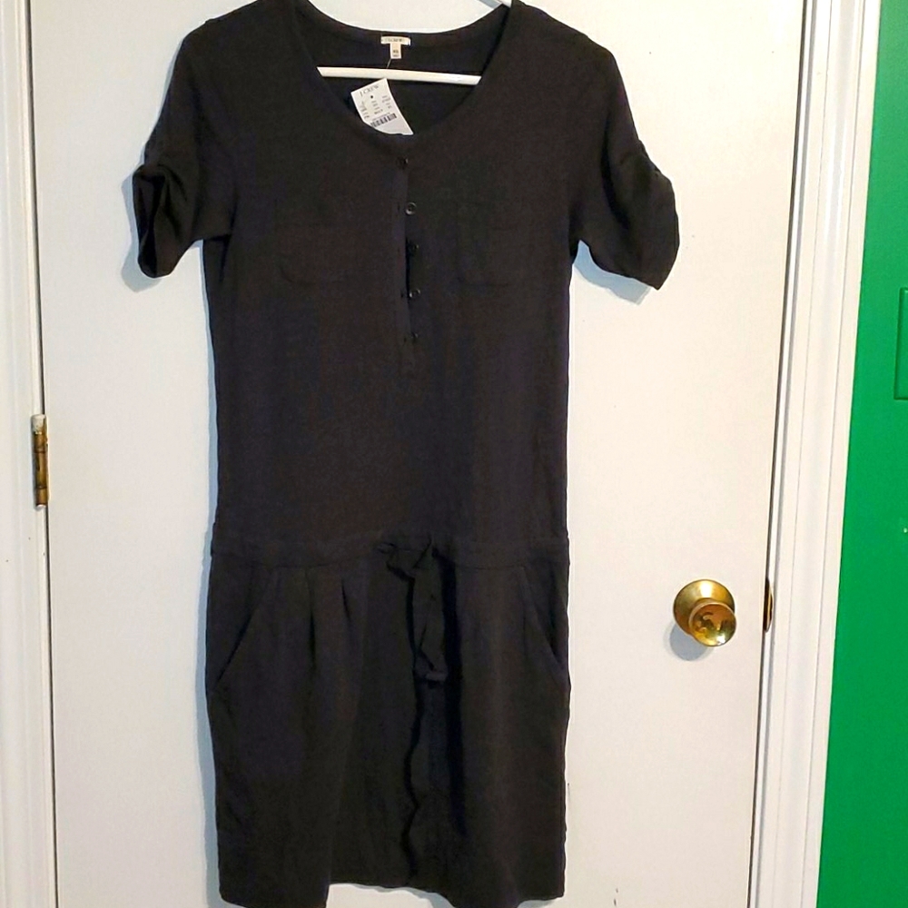 New J Crew women's XS comfort grey  cotton dress